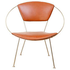 Chaise Cerceau en cuir
